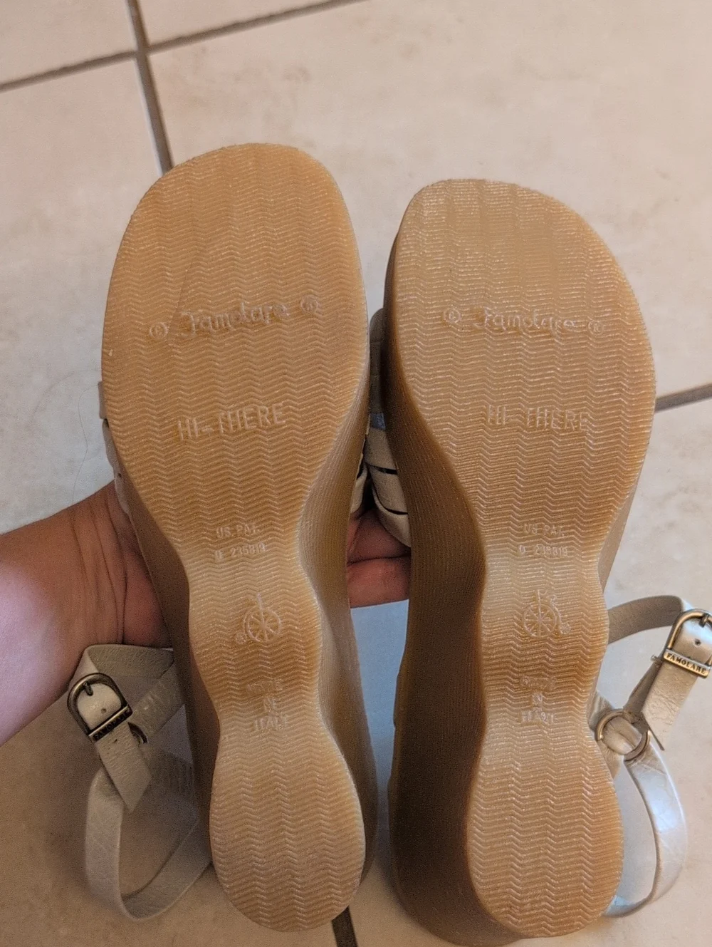 NEW Famolare Platforms White Strappy Leather Sandal Made In Italy Size 9